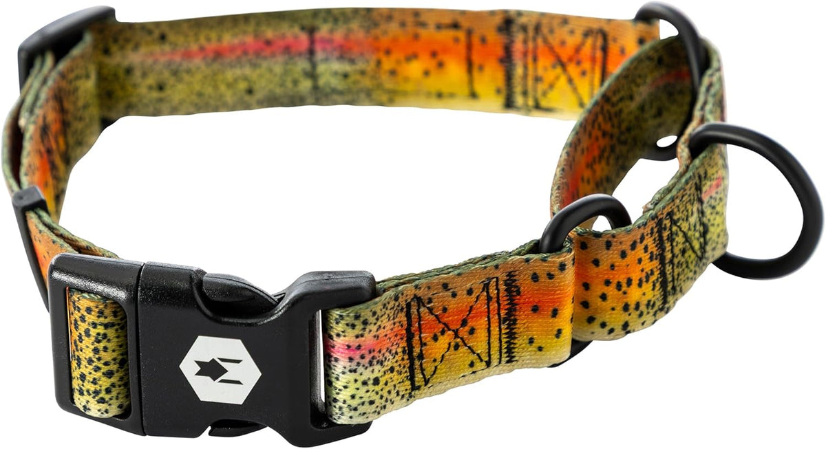 Wolfgang Heavy Duty Martingale Dog Collar with Quick Release Nylon - CutBow Print / Medium (1 Inch x 14-18 Inch)