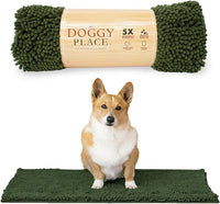 My Doggy Place Medium Chive Microfiber Dog Mat, 31" x 20", Rubber Backed, Absorbent, Quick Drying, Machine Washable