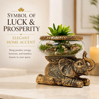 Elephant Decorative Bowl with Removable Glass Vessel - image 3