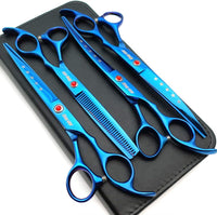 7.0in Titanium Professional dog Grooming Scissors set - Blue