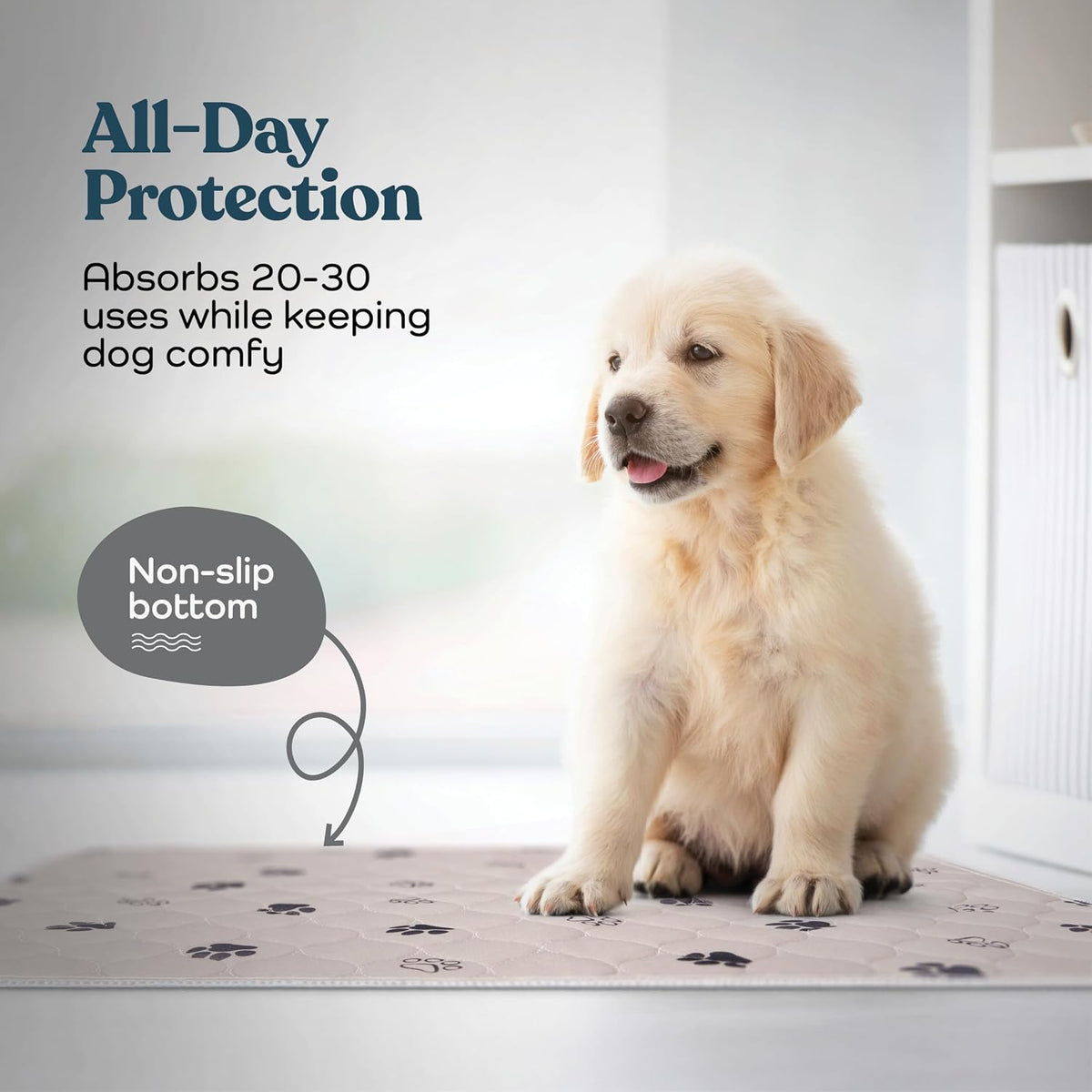 Super Absorbent Washable Pee Pads for Dogs - Rectangular - Gray / 24x36 - image 3