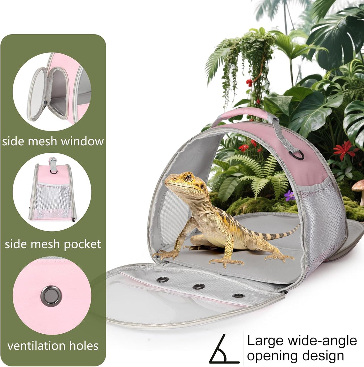 Bearded Dragon Travel Carrier, Lizards Carrier - Pink / Carrier - image 4