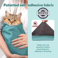Paw Legend 27.6" Cat Wrap for Grooming Cat Wrap for Cutting Nails Cat Restraint for Nail Clipping Self Adhesive Blanket Restraint Cloth for Cats Within 15lbs