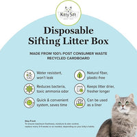 Kitty Sift (Set of 1 Litter Box & 5 Sifting Liners) Sustainable, Clean, Sifting, Disposable Cat Litter Box Kit - Jumbo, 6-Set Kit