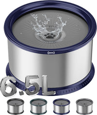 6.5L Stainless Steel Dog Water Bowl - Blue / 6.5L