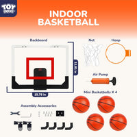 TOY Life Basketball Hoop Over The Door Basketball Hoop – Fun for Kids & Family - White-Score-LED - image 2