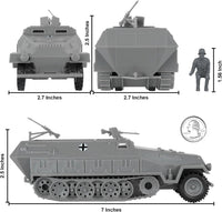 BMC Classic Toy Soldiers WW2 German Hanomag halftrack in gray plastic, 1:32 scale - view 4