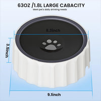 9.1" X 3.5" Dog Water Bowl No Spill 70oz/2L Large Capacity Dispenser - Black - image 2