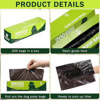 Harloon 6000 Counts Dog Poop Waste Bags 30 Rolls Extra Thick Strong Leak PET Proof Bags Disposable Bulk Universal Doggy Roll Waste Box for Puppy Outdoor Walking Travel(Black,13 x 9 Inches)