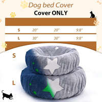 Round Dog Bed Cover Washable Elastic Edged 30×9.8 Inch – Essentials for Dogs - 30*30*9.8 Inch / Gray Star - image 4
