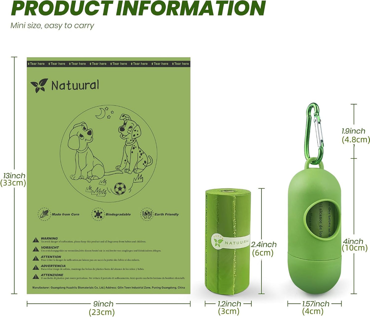 Dog Poop Bags-150 Counts with Leash Dispenser, 10 Rolls - Green / 1050 Count (Pack of 1) - image 3
