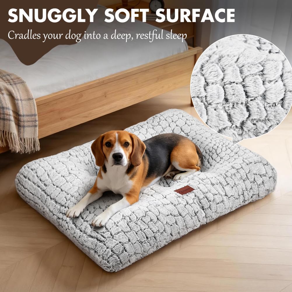 Dog Bed Crate Pad for Small Dogs 24"x18" Coffee – Essentials for Dogs - Medium 30"x20" / White - image 2