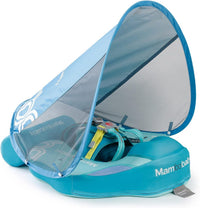 Mambobaby Baby Float with Canopy & Tail Non-Inflatable Baby Swim - GREEN