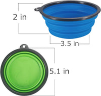 2-Pack Extra Large Size Collapsible Dog Bowl - Regular / Blue and Green - image 2