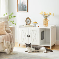 MAHANCRIS Cat Litter Box Enclosure - White