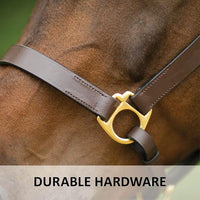 Dura-Tech Premier Lancaster Leather Halter for Horses | Simple Economy Leather Halter with Adjustable Fit & Solid Brass Hardware