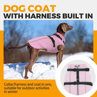 Dog Coat for Large Dogs Waterproof Dog Jacket with Harness Built in – Essentials for Dogs - X-Small / Pink - image 2