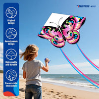 SGftre Colorful Butterfly Kite - Blue+Pink - image 3
