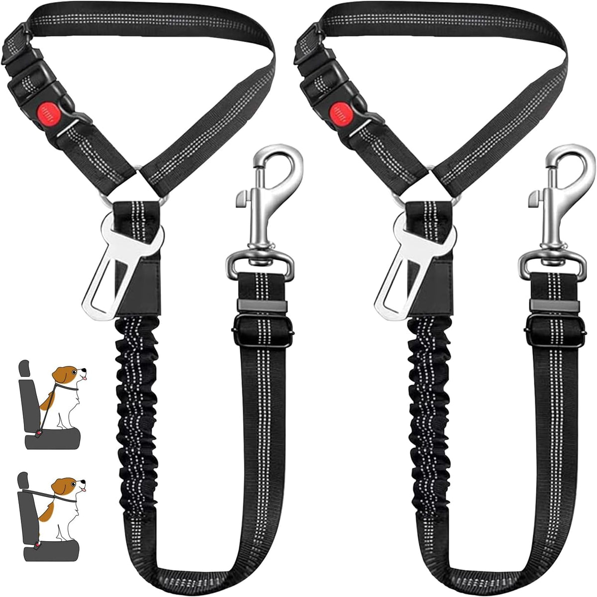 Vehicle Harnesses, 2 in1 Dog Belts for Cars