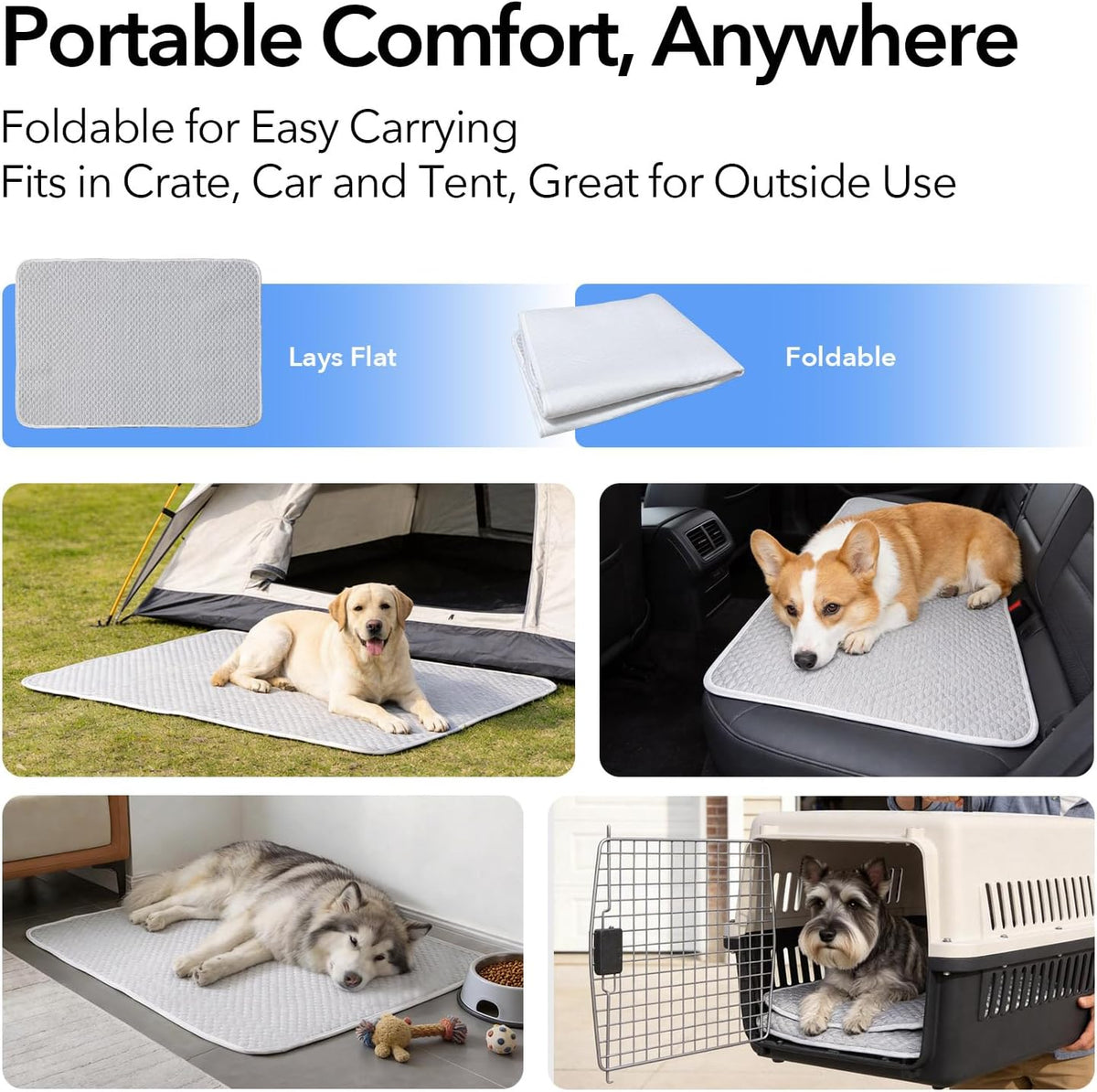 Large Dog Cooling Mat 46"x36", Washable Waterproof Non-Slip, L – Essentials for Dogs - Large 46"x36" - image 4