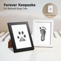 Inkless Paw Print Kit for Dogs, Cats & Babies - Black Pad,Black/White Wood Frame / 4-Pack,Large - image 2