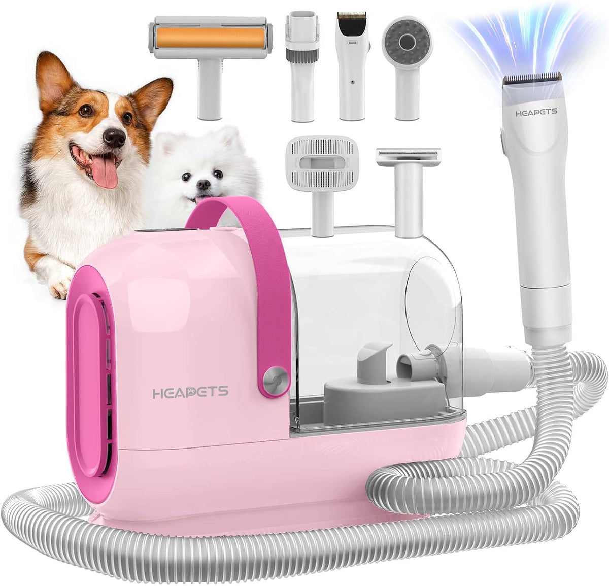 HEAPETS Dog Grooming Vacuum Kit - Pink