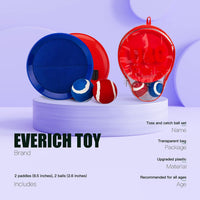 EVERICH TOY Toss and Catch Ball Game Set - Dark Blue Red-vb / 2 Paddles 2 Balls - image 2