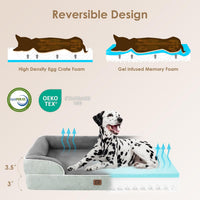 EHEYCIGA Orthopedic Dog Beds Large Sized Dog - Greyish Green / 36.0"l X 27.0"w X 6.5"th - image 2