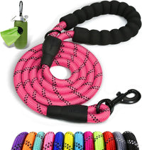 Taglory Rope Dog Leash for Medium Large Dogs - 1/2" x 5 FT (20~120 lbs.) / Pink