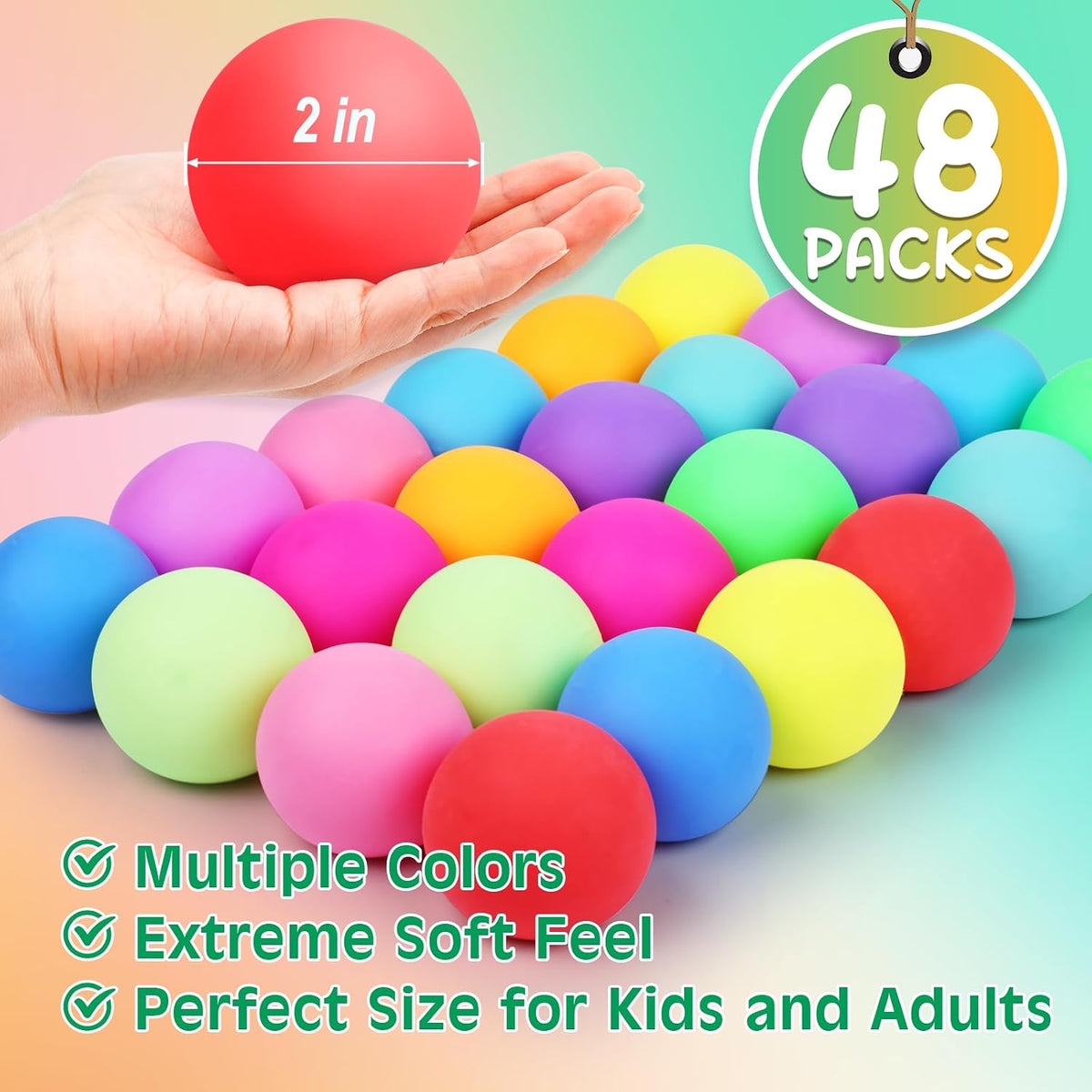 VISCOO 12 Pack Slow Rising Stress Cube - 2in 48p- 12 Colors - image 2