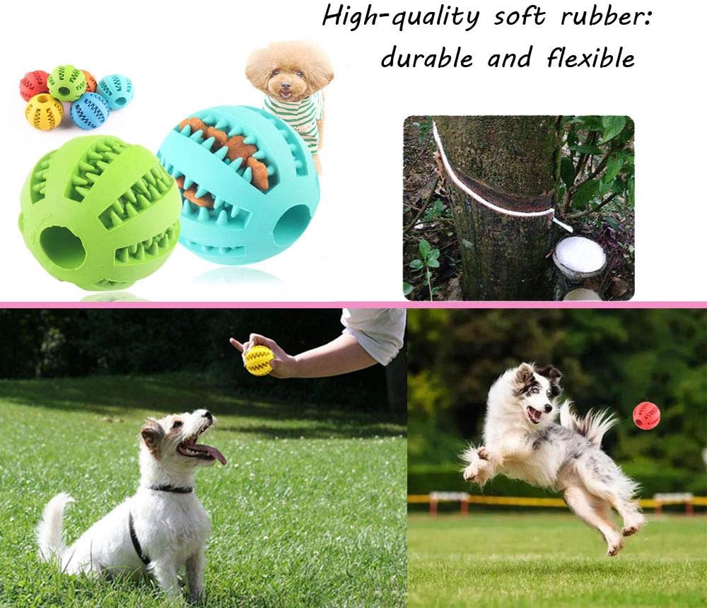 Sunglow 2 Pack Dog Toy Ball – Essentials for Dogs - Red/Yellow / 2 in - image 4