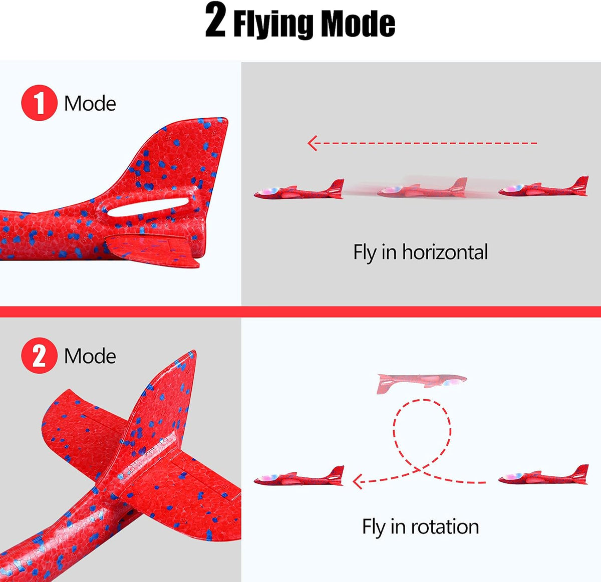 2 Pack LED Light Airplane - Red and Blue - image 4