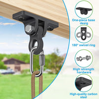 Dolibest Ceiling Mount Swing Hanger Heavy Duty Swing Set Hook - A: 2 Black Frame Bracket+4 Swing Hanger+2 Swing Seat - image 3