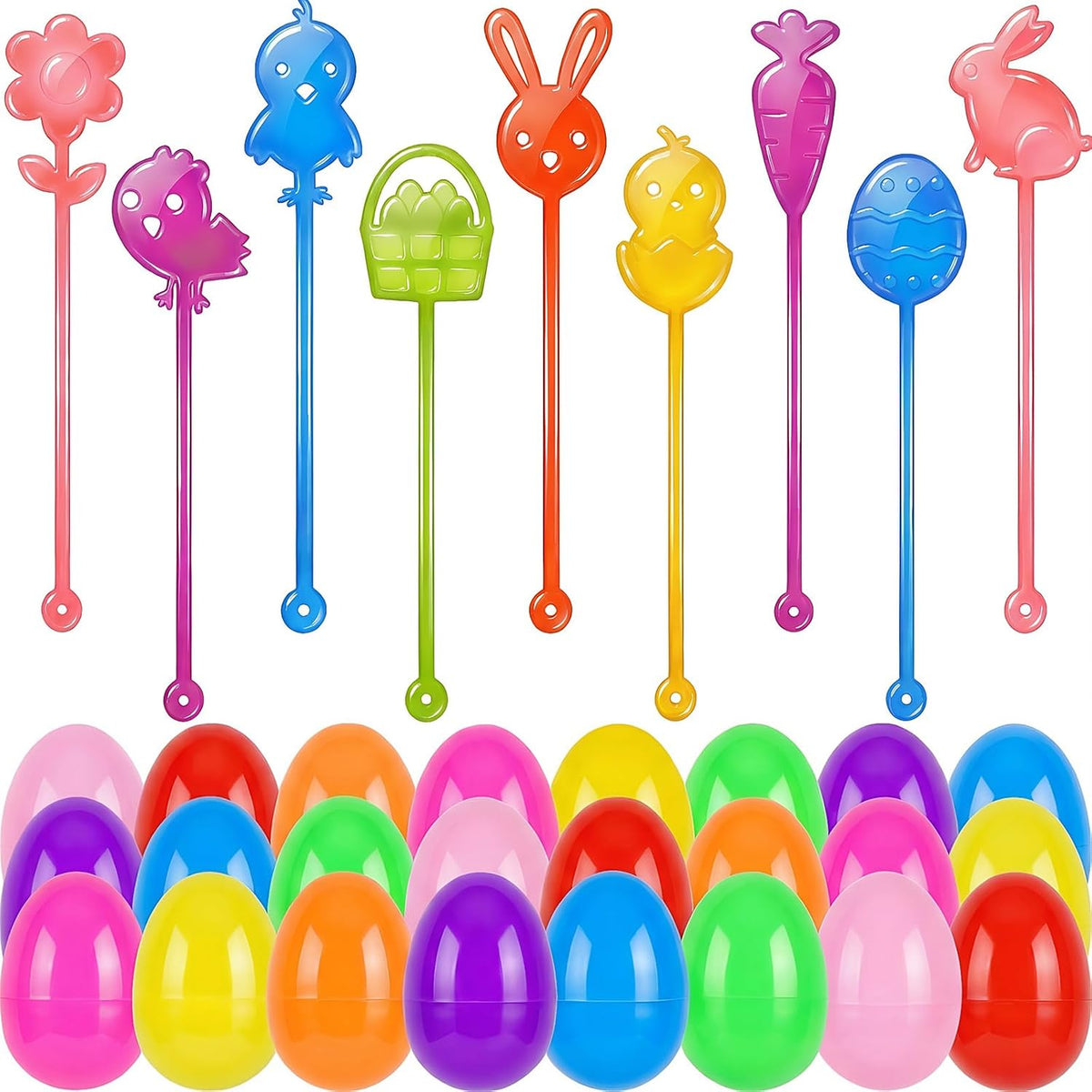 24 Pack Halloween Sticky Hands Toys - Easter Sticky Hands with Eggs 24