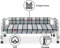 Elevated Dog Bed with with Guardrail - Cushion-(M-) - image 3