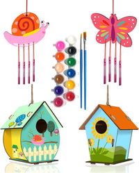 Home Composer 4 Pack DIY Bird House Wind Chime Kits for Children