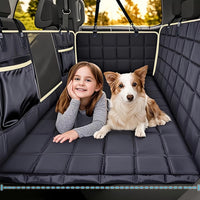 Lassie Dog Car Seat Covers for Back Seat with 2 Seat Belts - Black Hard Bottom / Truck