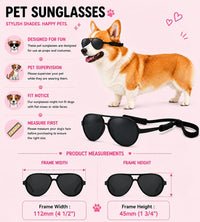 G010 Dog pet Costume Aviator Sunglasses for Medium Breeds – Essentials for Dogs - Black-emerald green mirror / uv400 - image 4
