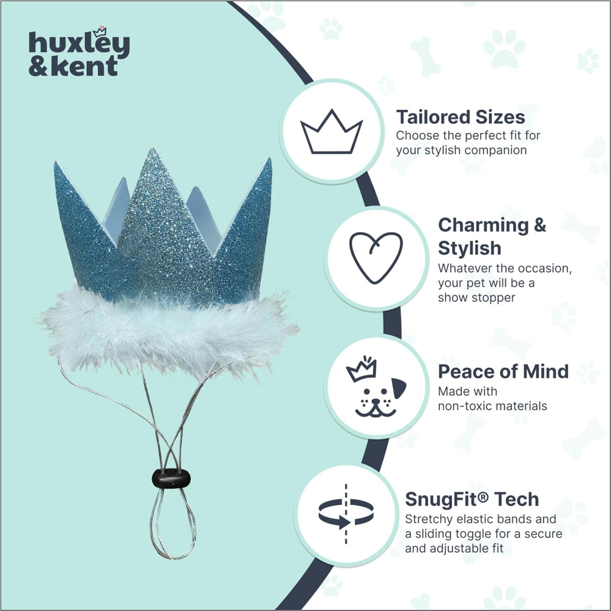 Huxley & Kent Party Crown Hat for Dogs & Cats - Small / Blue - image 4