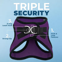Best Pet Supplies Voyager Step-in Air All Weather Mesh Harness - Purple/Black Trim / L (Chest: 18 - 20.5") - image 2