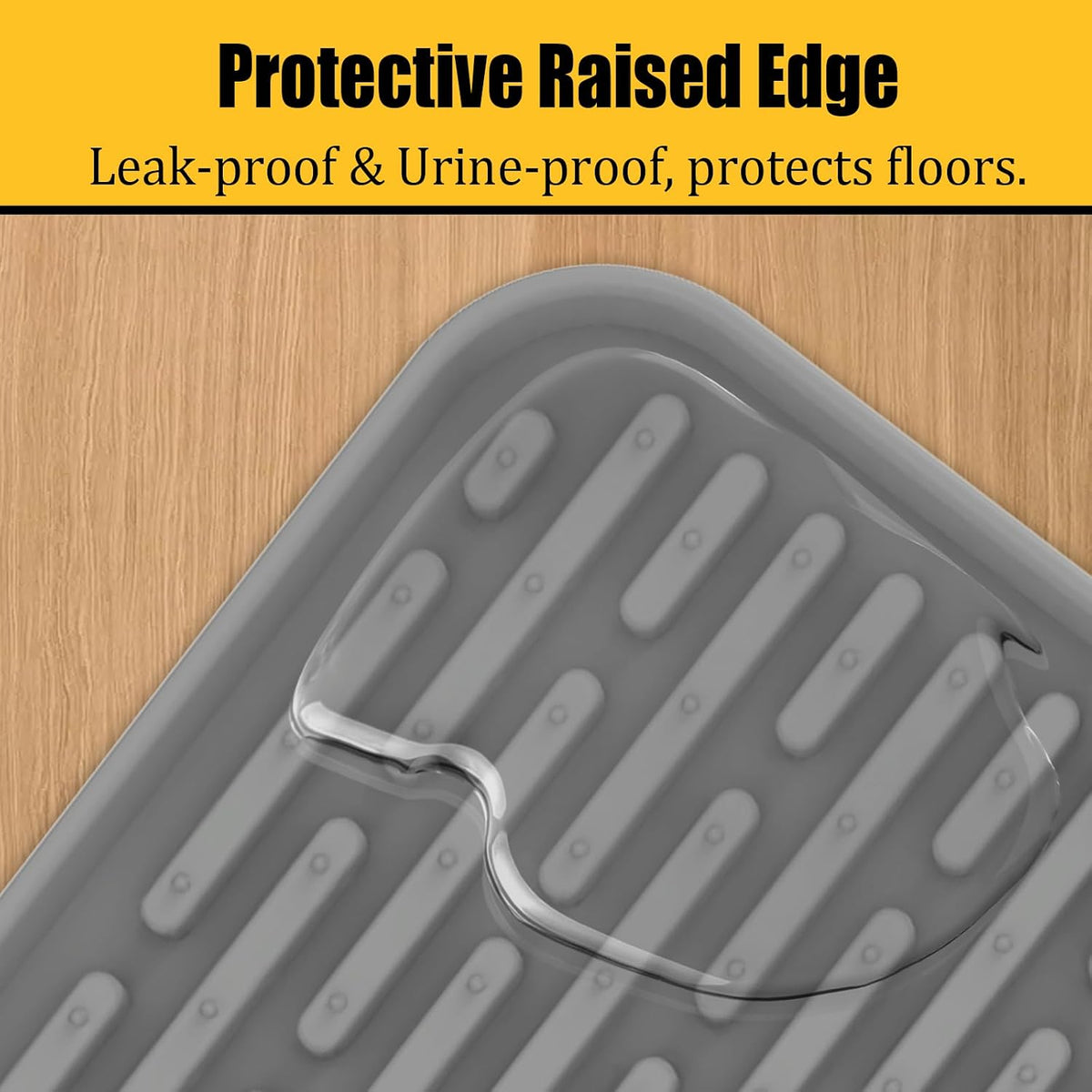 Ultibe 40"x30" Extra Large Silicone Cat Litter Mat - Gray White / 40"L x 30"W - image 4