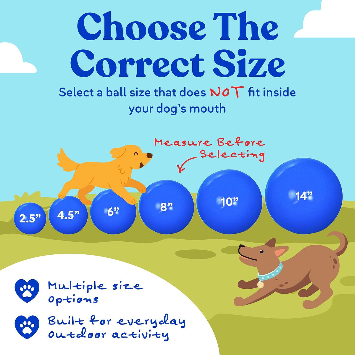 Doggie Dooley Virtually Indestructible Dog Ball - Blue / X-Large (14 inch) - image 4