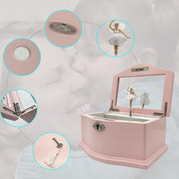 Ballerina Musical Jewelry Box with Mirror for girls，Kid's Jewelry - pink-medium - image 4