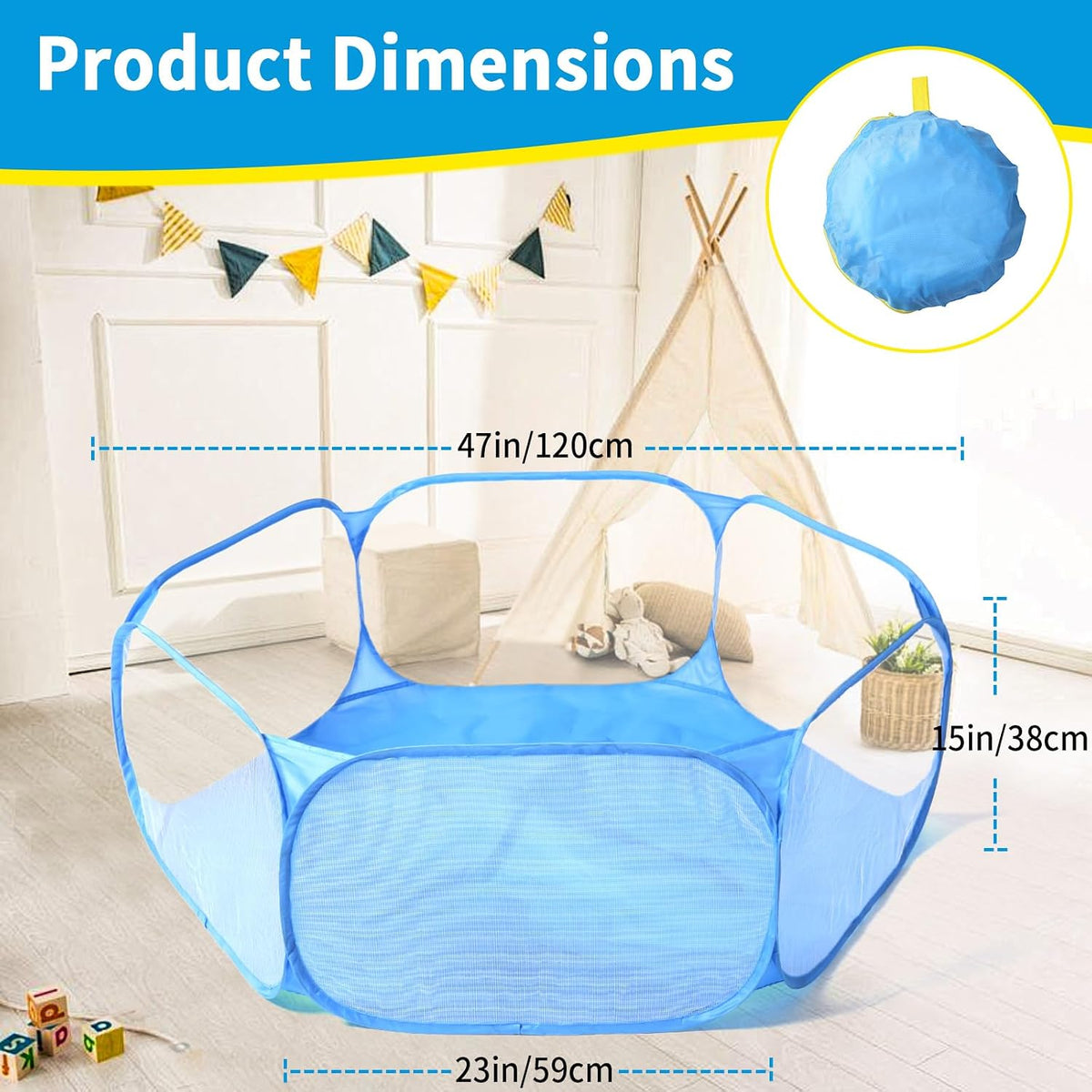 STARBOLO Gray Kids Ball Pit - Blue - image 4