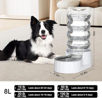 Sfozstra Automatic Pet Waterer,8L Gravity Stainless Steel Water Dispenser,100% BPA-Free, Large Capacity Water Feeder for Cats and Small and Medium-Sized Dogs