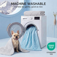 Luciphia Q-MAX>0.4 Cooling Dog Blanket Breathable Cold Pet Puppy Blue - Light Grey / 60x80 inches - image 3