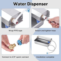 Automatic Water Dispenser for Dog, 6L Dog Water Bowl Dispenser, Large Stainless Steel Indoor/Outdoor Water Feeder Suitable for Dogs Livestock Chicken Horse, Easy to Clean