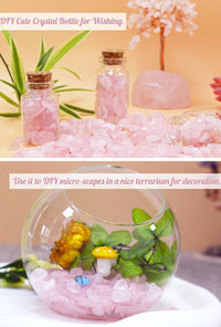 Fluorite Aquarium Gravel Rocks Natural Tumbled Healing Crystal Chips - Rose Quartz / 0.44 Pound - image 2