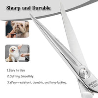 Dog Grooming Scissors 5 inch Small Straight Scissors Super Light Professional 440C Stainless Steel Pet Shears for Trimming Face and Paws Nose Ear Easy Use.