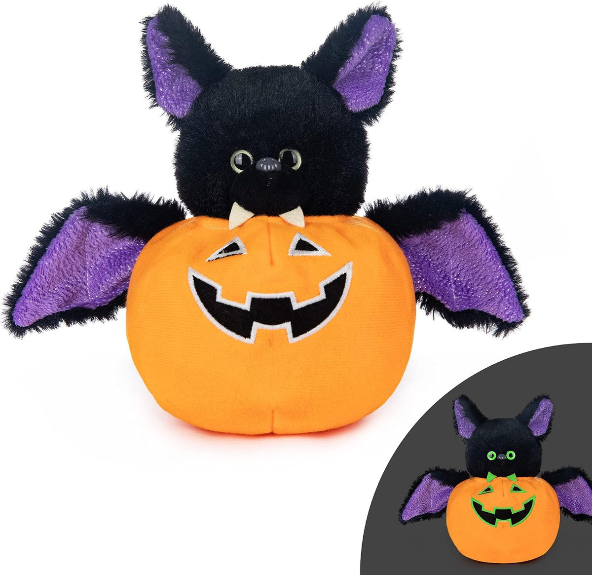 My OLi 9 inch Halloween plush bears 2 pack in pumpkin and wizard costumes with flip-top hats - view 2